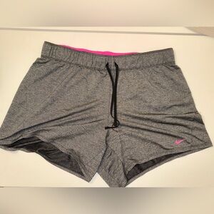 Nike Gray and Pink Women's Shorts